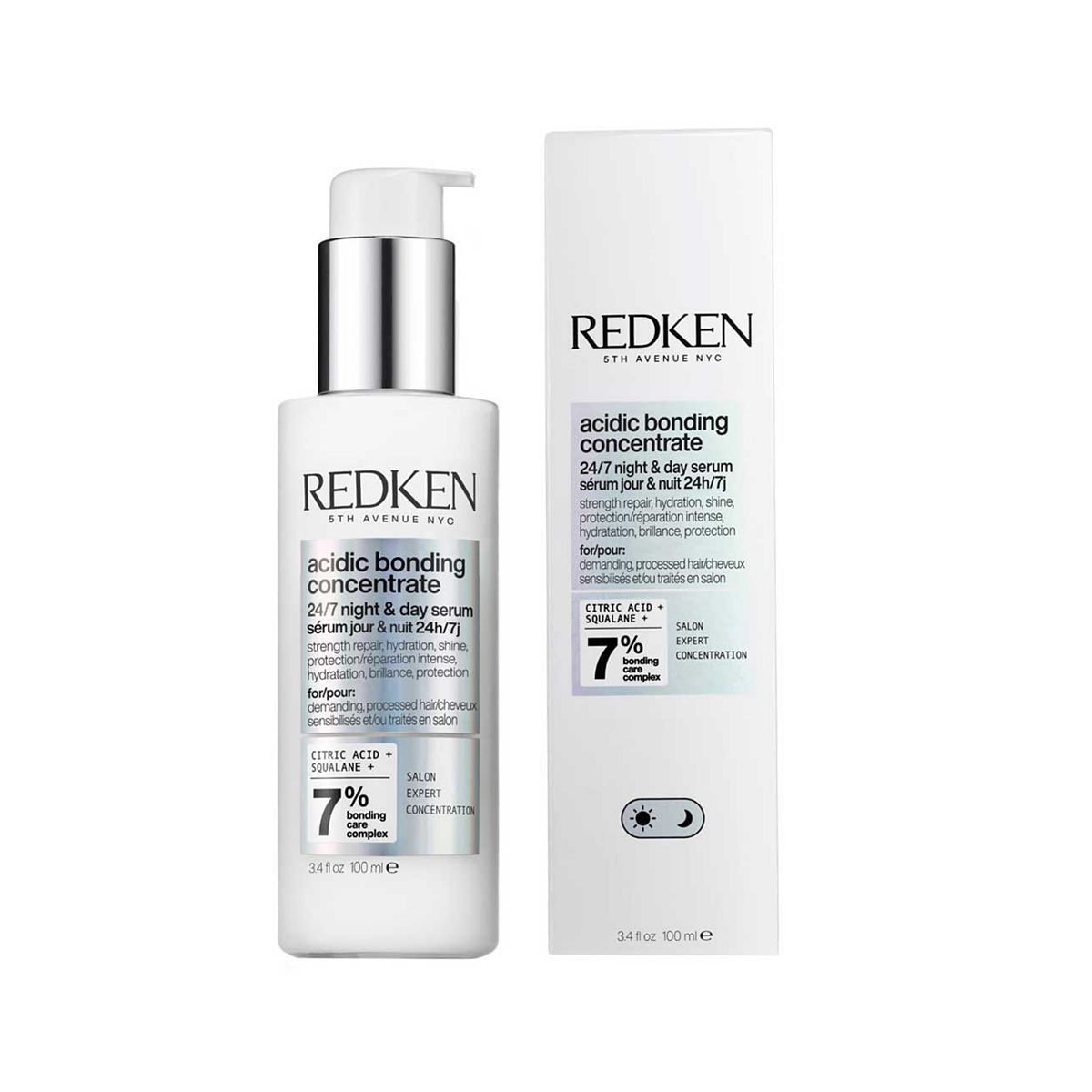 Redken Acidic Bonding Concentrate 24/7 Night And Day Hair Serum, Bond Repair For Damaged 100ml