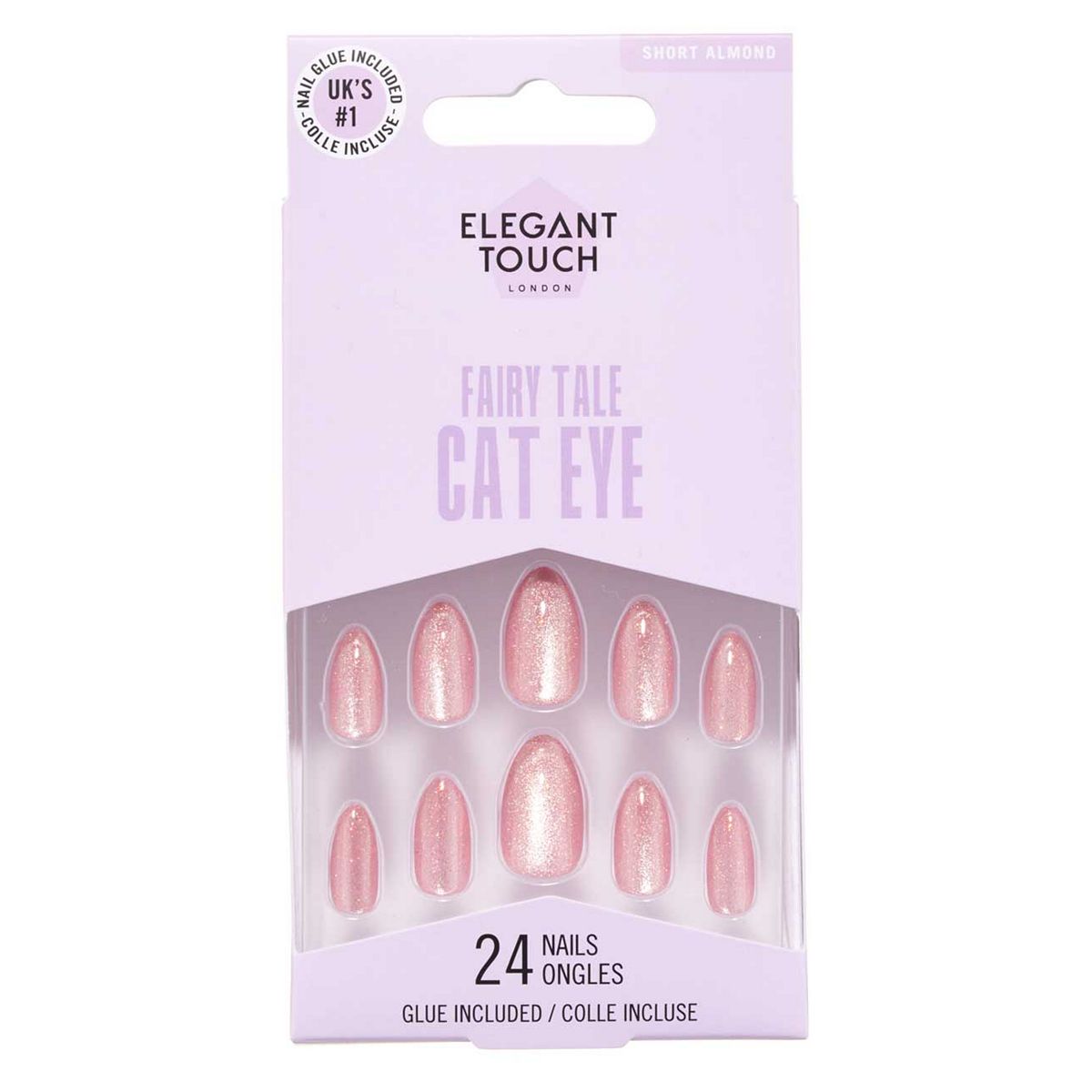 Elegant Touch Fairy Tale Cat Eye Aurora False Nails With Glue 24S