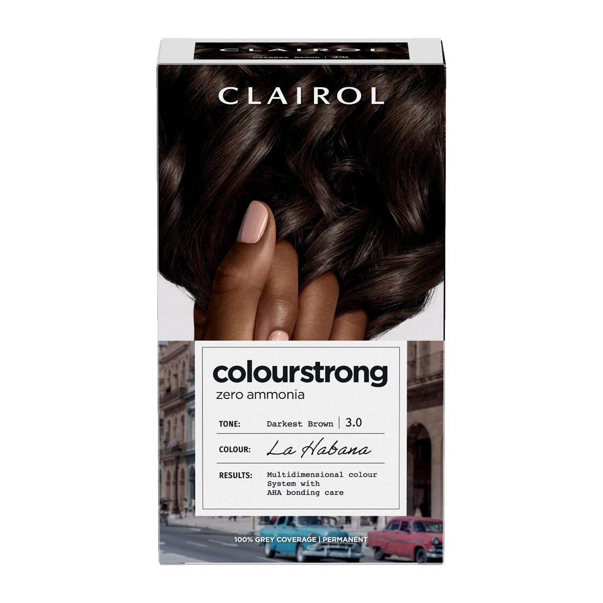 Clairol Colour Strong Permanent Hair Dye 3.0 Darkest Brown 199ml