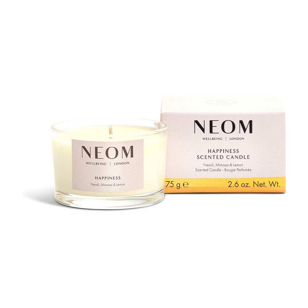 Neom Wellbeing Happiness Travel Candle 75G
