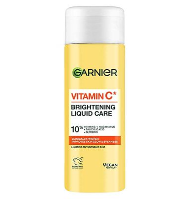 Garnier Vitamin C* Brightening Liquid Care, with 10% [Glycerin] + [Niacinamide + Vitamin C* + Salicy