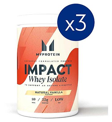 MyProtein Impact Whey Isolate, Natural Vanilla 3 x 480g Tubs