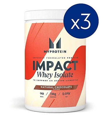 MyProtein Impact Whey Isolate, Natural Chocolate 3 x 480g Tubs