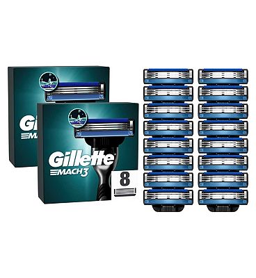 Gillette Mach 3 Razor Blades Refill, 16 Pack