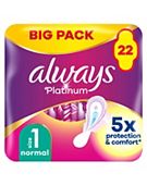 Always Platinum Normal Sanitary Towels With Wings 22 Pads