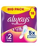 Always Platinum Long (Size 2) Pads Wings 18 Sanitary Towels