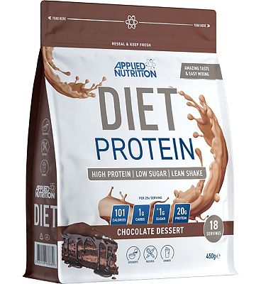 Click to view product details and reviews for Applied Nutrition Diet Protein Powder Chocolate Dessert 450g.