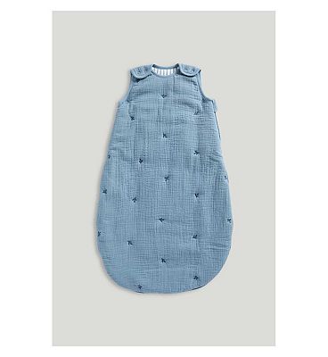 Mothercare 0-6 months 2.5 Tog Muslin Sleeping Bag Blue