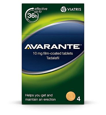 Avarante 10 mg Film-Coated Tablets - Tadalafil - 4 Tablets