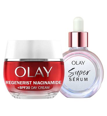 Olay Super Serum 30ml & Olay Regenerist Niacinamide SPF30 Day Cream 50ml Bundle