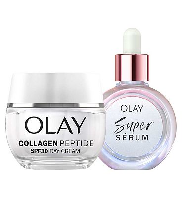 Olay Super Serum 30ml & Olay Collagen Peptide SPF30 Day Cream 50ml Bundle