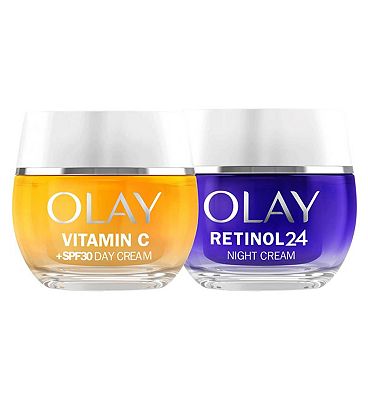 Olay Vitamin C SPF30 Day Cream 50ml & Olay Retinol 24 Night Cream 50ml Bundle