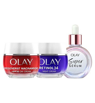 Olay Super Serum, Olay Retinol 24 Night Cream & Olay Regenerist Niacinamide Day Cream Bundle