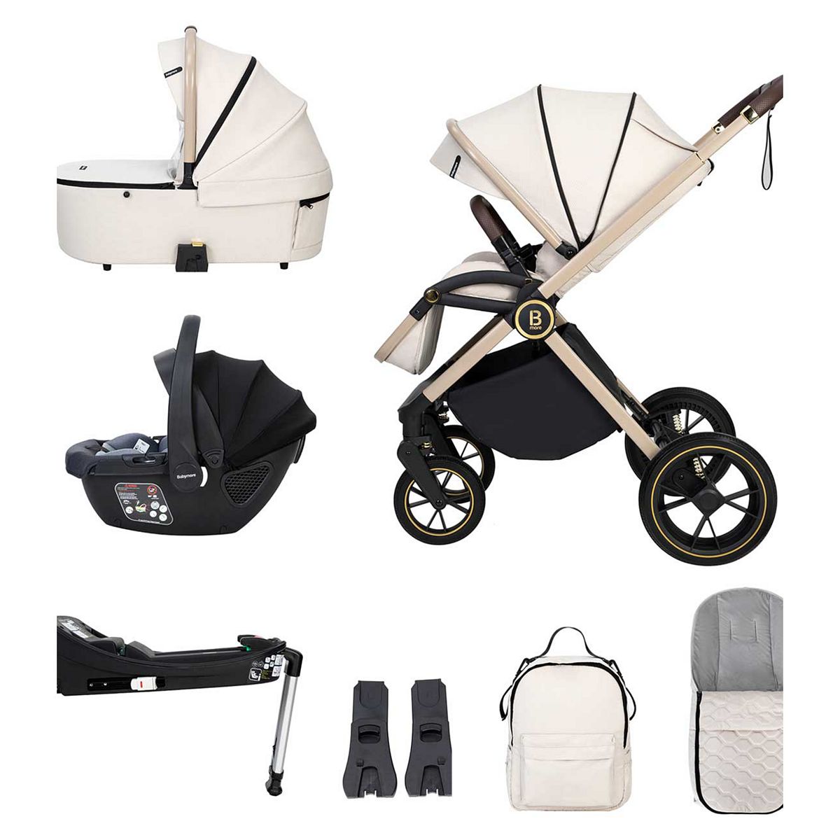 Babymore Kai Travel System Coco With Base - Sandstone