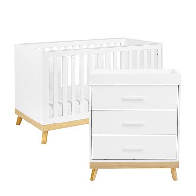 Babymore Mona 2 Piece Nursery Room Set - White