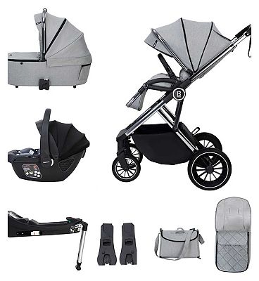 Babymore Chia Travel System Coco with Base - Pearl Grey