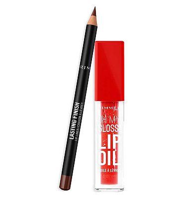 Rimmel Pomegranate Lip Bundle : Vivid Red & Brownie Pie