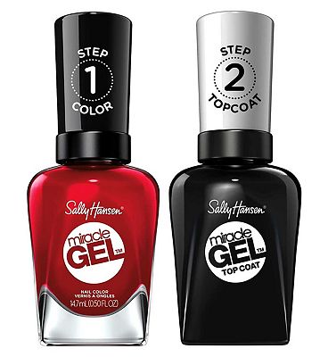 Sally Hansen Miracle Gel Nail Polish & Shiny Top Coat Bundle Duo