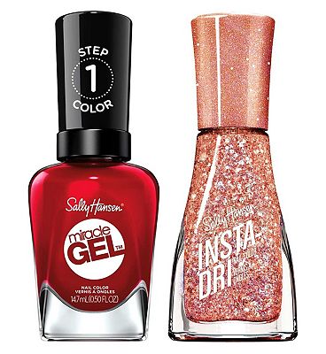 Sally Hansen Miracle Gel x Insta Dri Nail Polish Bundle Duo - Party Glam