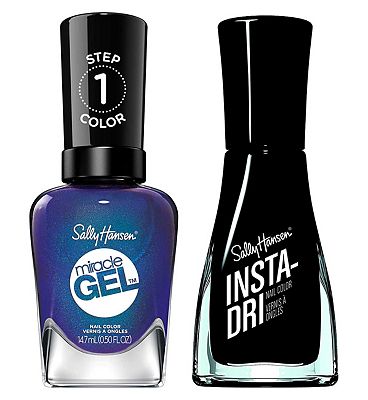 Sally Hansen Miracle Gel x Insta Dri Dark Nail Polish Bundle Duo