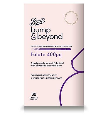 Boots Bump & Beyond Folate 400 g 60 Capsules