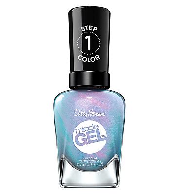 Click to view product details and reviews for Sally Hansen Miracle Gel Nail Polish Lets Get Digital Blue Iridescent Nail Colour.