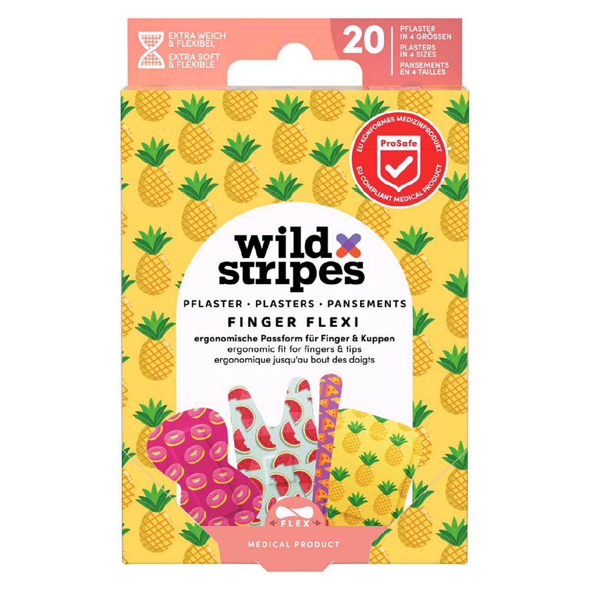 Wild Stripes Finger Flexi Food Plasters 20S