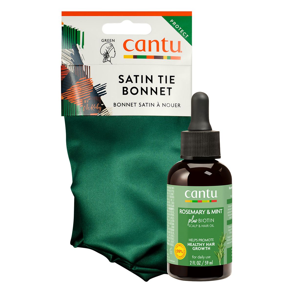 Cantu Sleep Tie Bonnet & Rosemary Mint Scalp Oil Bundle
