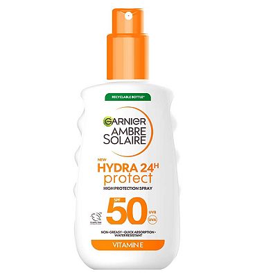 Garnier Ambre Solaire Hydra 24H Protect SPF50 Sun Cream Spray 150ml