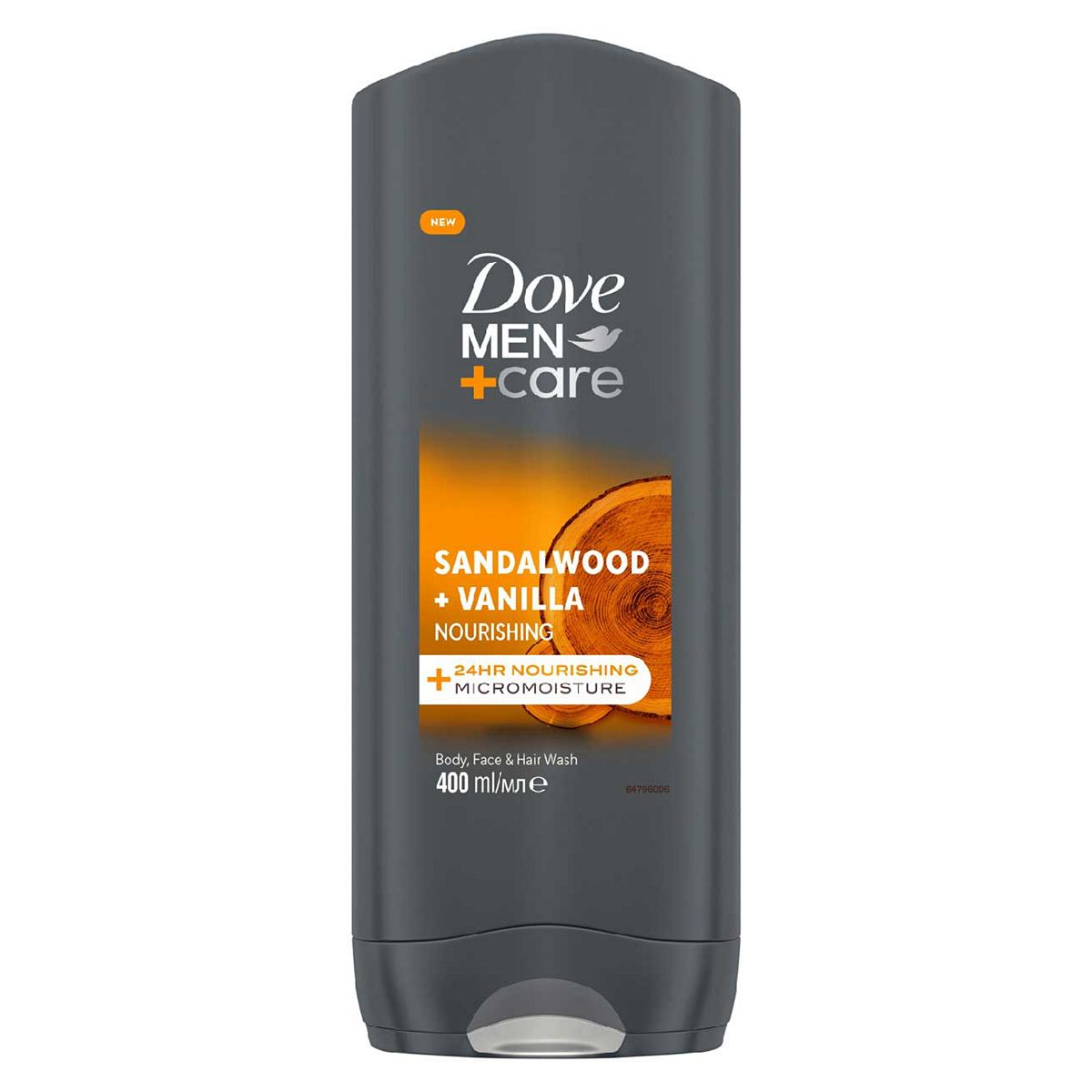 Dove Men+Care Sandalwood & Vanilla 3-In-1 Hair, Face Body Wash 400ml