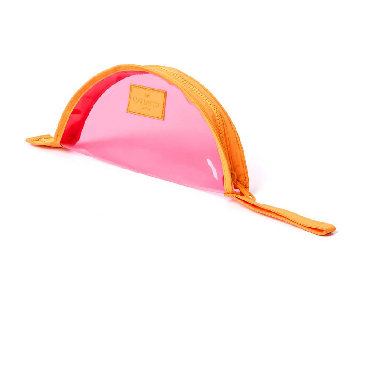The Flat Lay Co Lunar Flat Lay Makeup Pouch - Pink And Orange