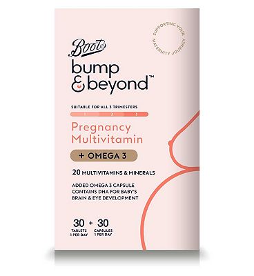 Bump & Beyond Pregnancy Multivitamin + Omega 3 30 Tablets x 30 Capsules