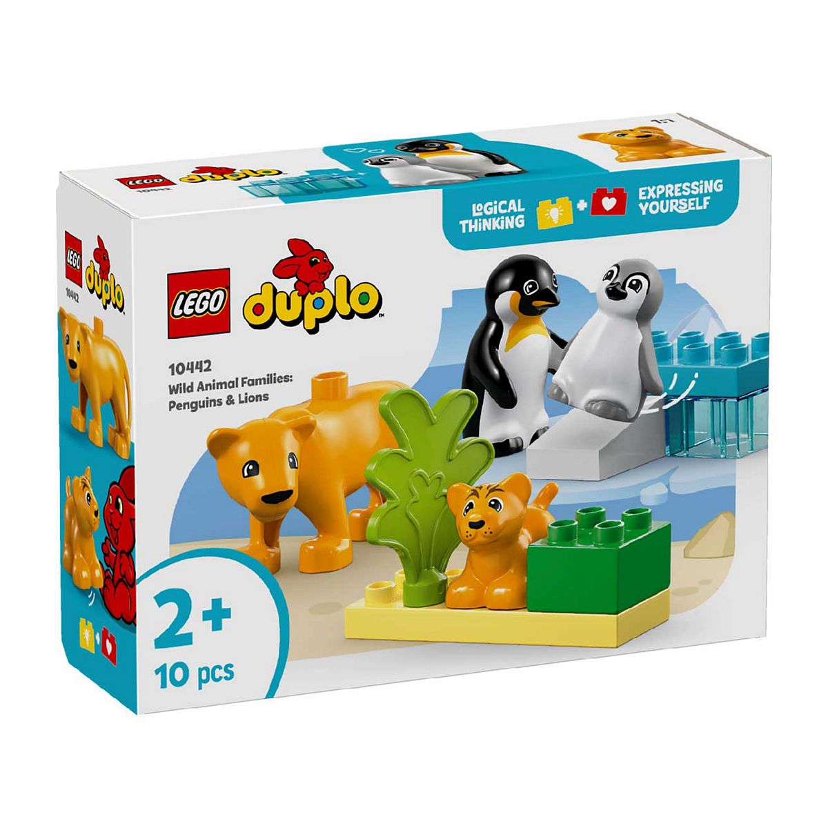 Lego Duplo Wild Animal Families - Penguin & Lion Figures