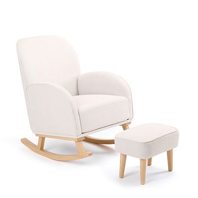 Babymore Freya Nursing Chair with Stool - Cream