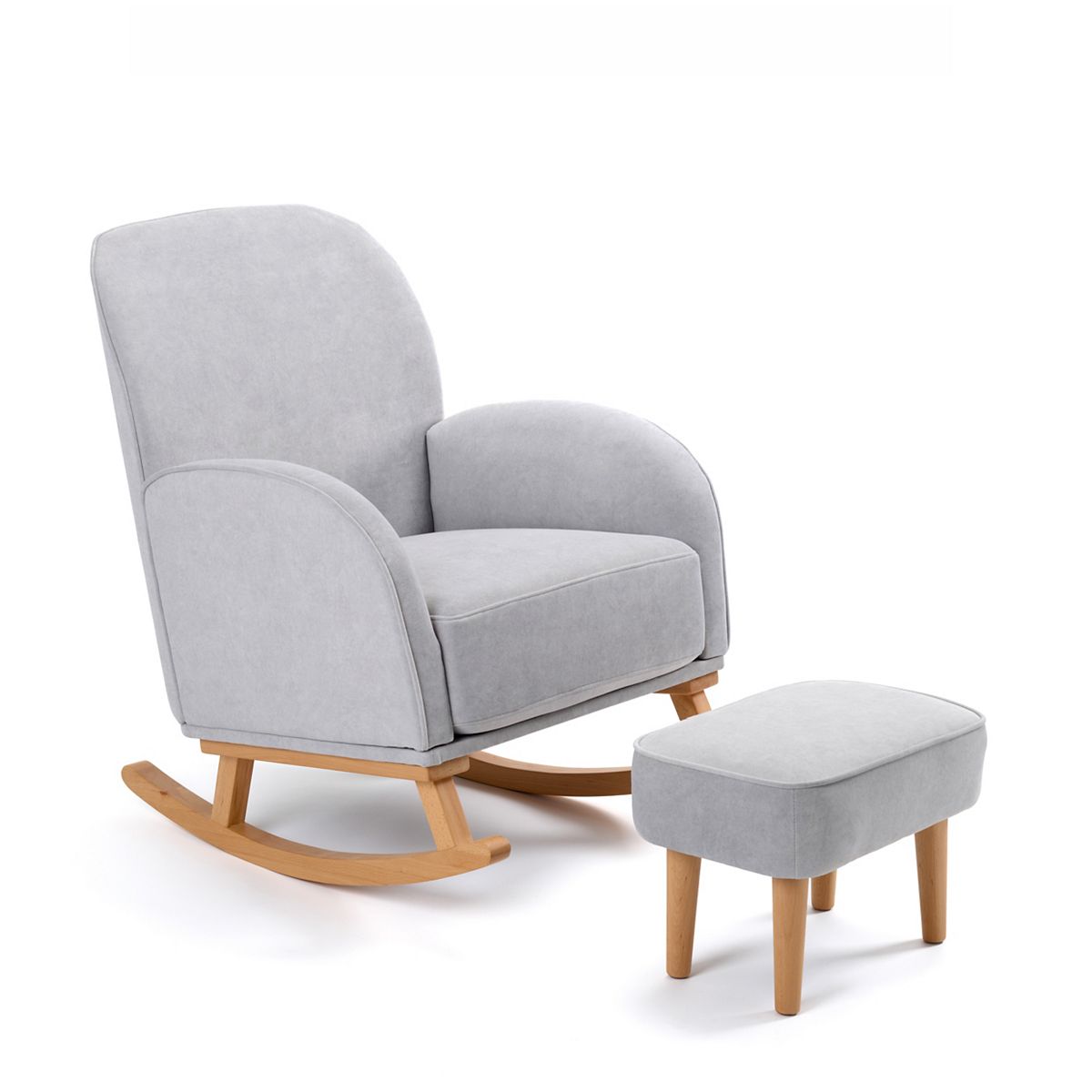 Babymore Freya Nursing Chair With Stool - Grey