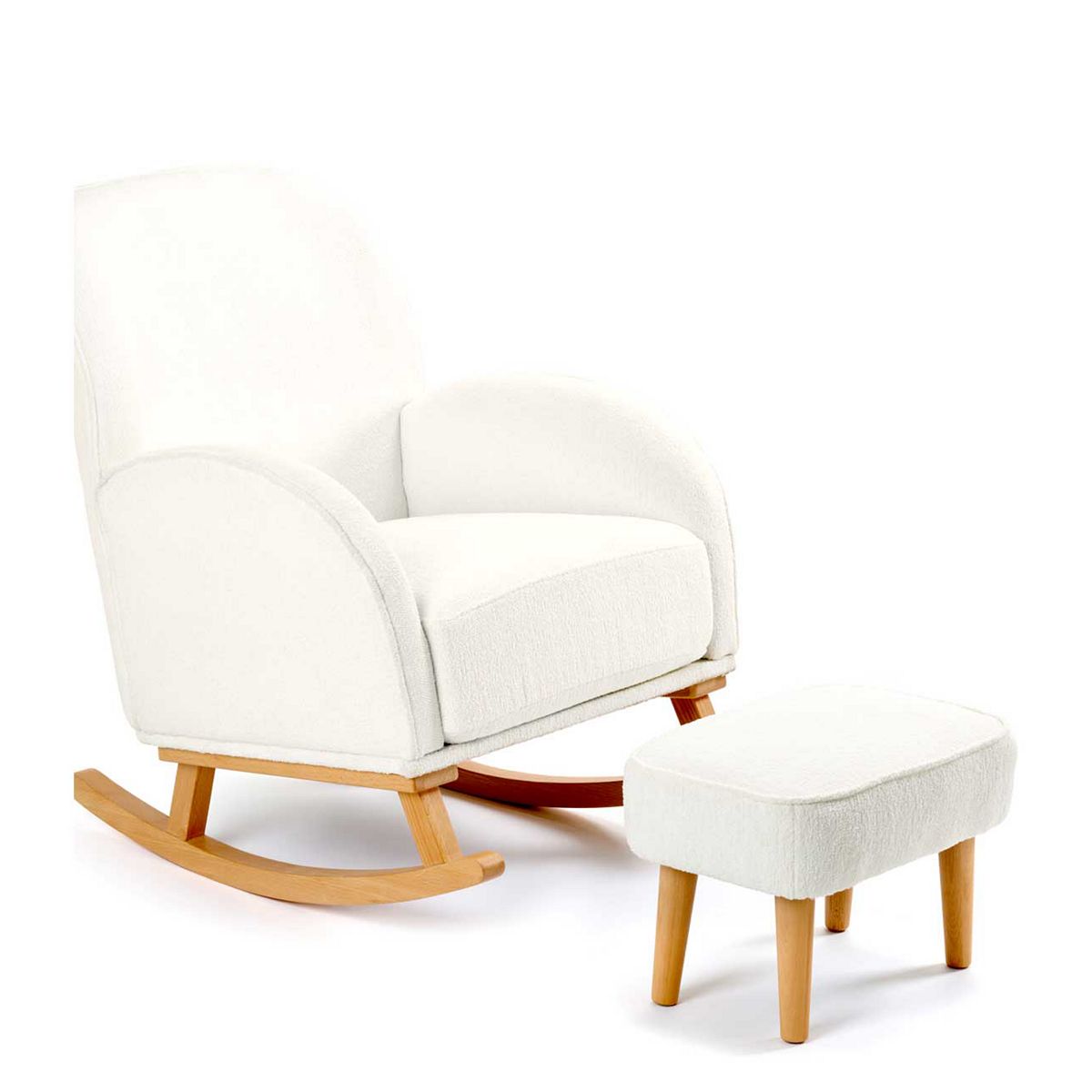 Babymore Freya Nursing Chair With Stool -Off White Boucle