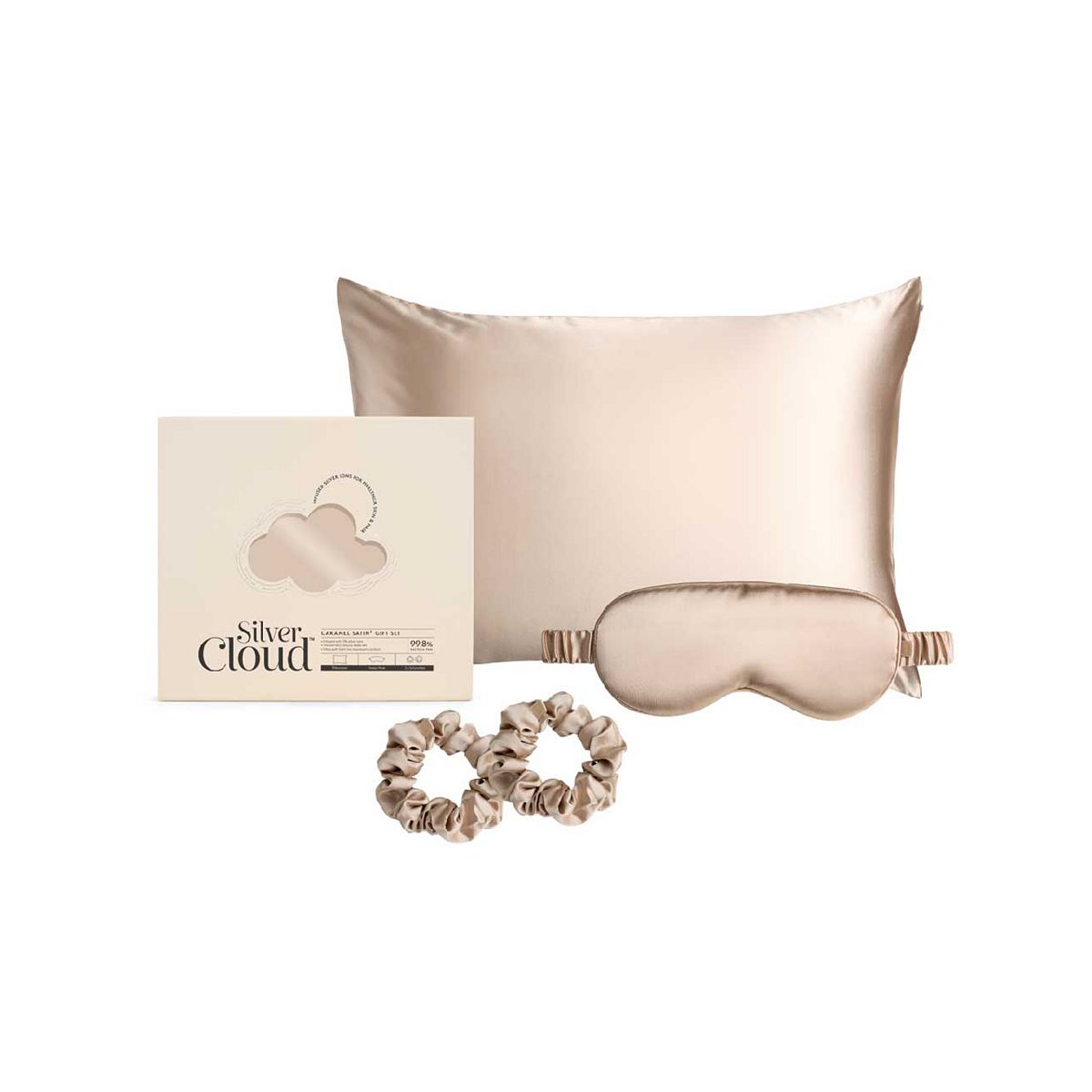 Silver Cloud Caramel Satin Giftset Infused With Silver Ions