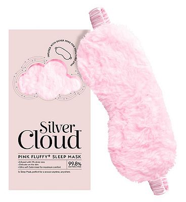 Silver Cloud Pink Fluffy Satin Sleep Eye Mask