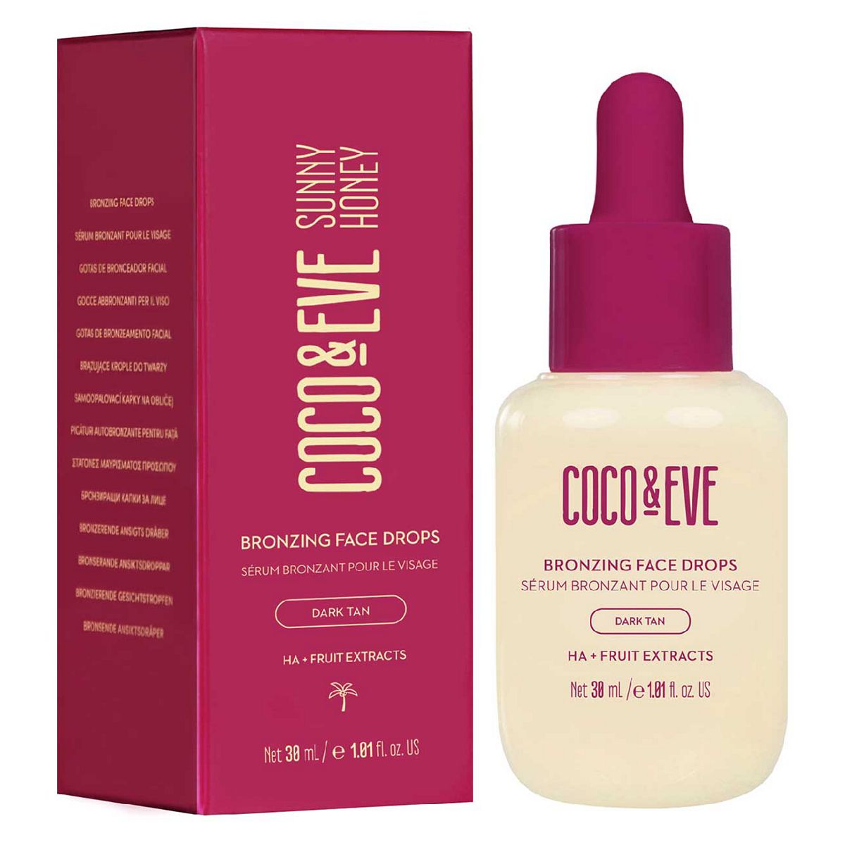 Coco & Eve Sunny Honey Bronzing Face Drops - Dark 30ml