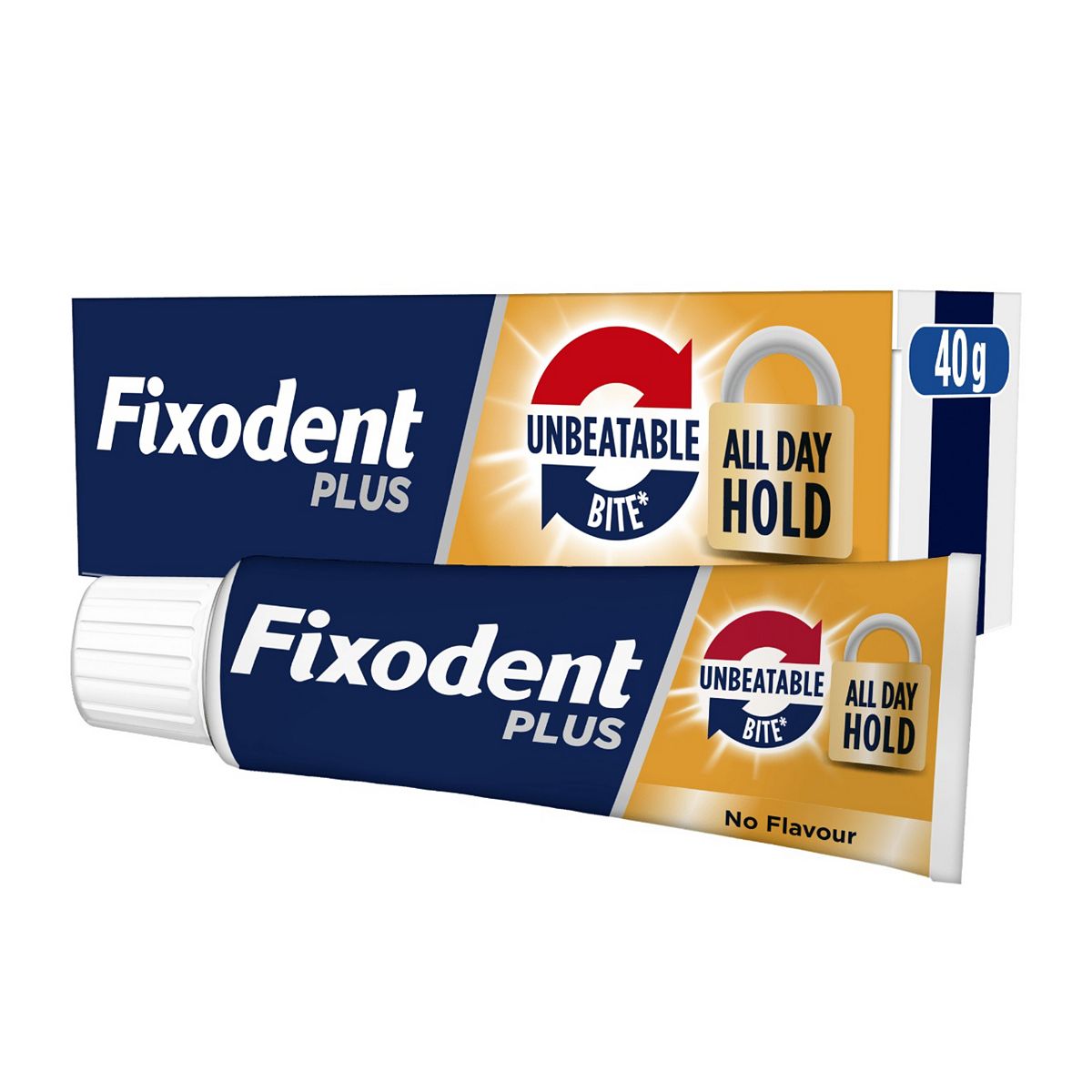 Fixodent Plus Unbeatable Bite Denture Adhesive Flavour Free 40G