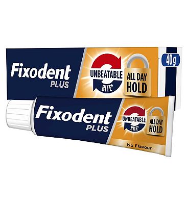 Fixodent Plus Unbeatable Bite Denture Adhesive Flavour Free 40g