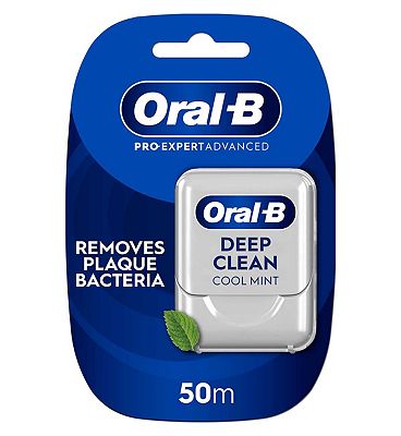 Oral-B Pro-Expert Advanced Waxed Dental Floss - Deep Clean - Removes Plaque - Cool Mint Flavour 50m