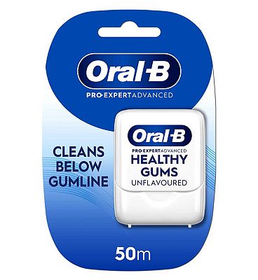 Oral-B Pro-Expert Advanced Waxed Dental Floss - Healthy Gums - Cleans Below the Gumline - 50m