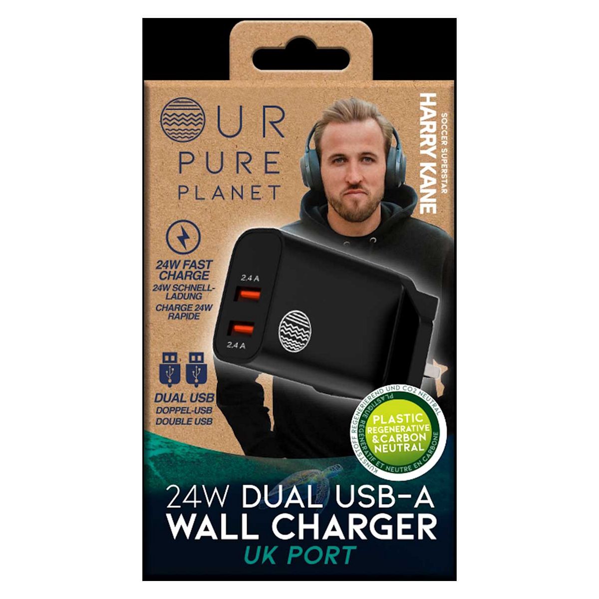 Our Pure Planet 24W Dual Usb A Uk Wall Charger