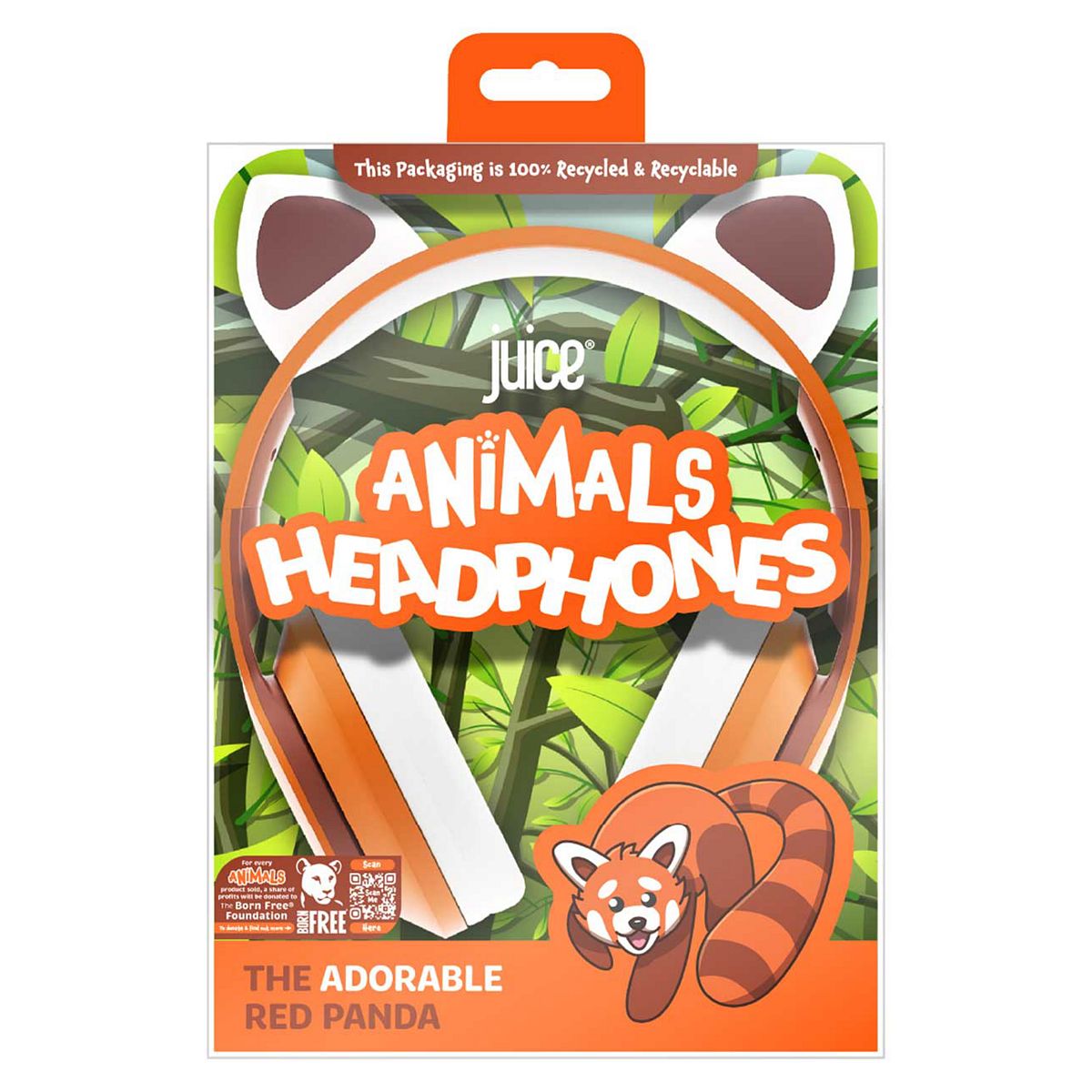 Juice Animal Wireless Headphones Red Panda
