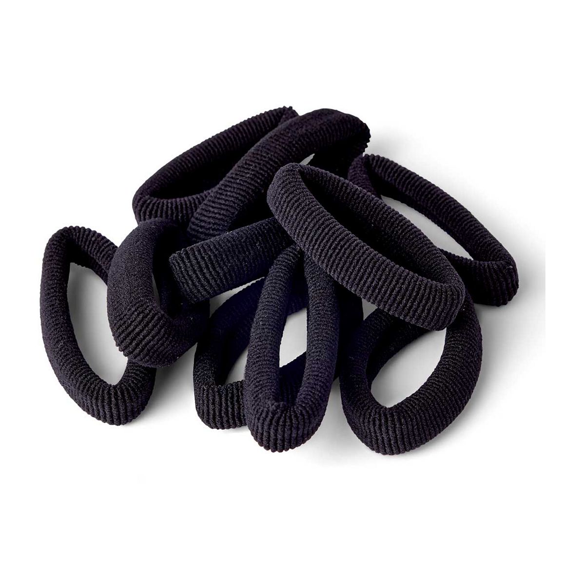   Textured Hair Pony Bands Black 10S Multicolor