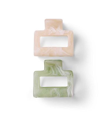 Boots Retangle Jawclip Green & White