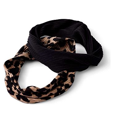 Click to view product details and reviews for Boots Wide Wrinkle Leopard Headwrap 2s.