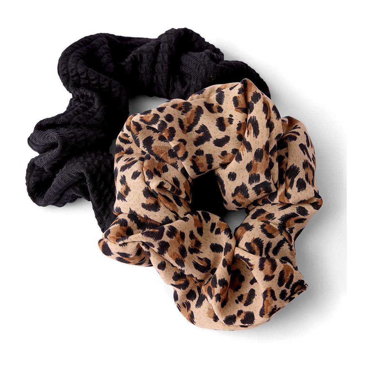   Black Leopard Scrunchie Multicolor