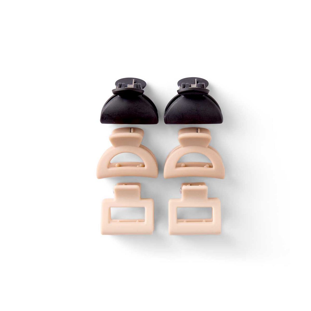   Mini Jaw Clips Nude & Black 6S Multicolor